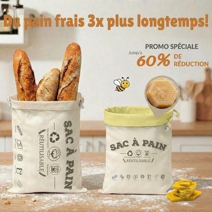 Sacs à Pain Premium en Coton 100 % et Cire d'Abeille